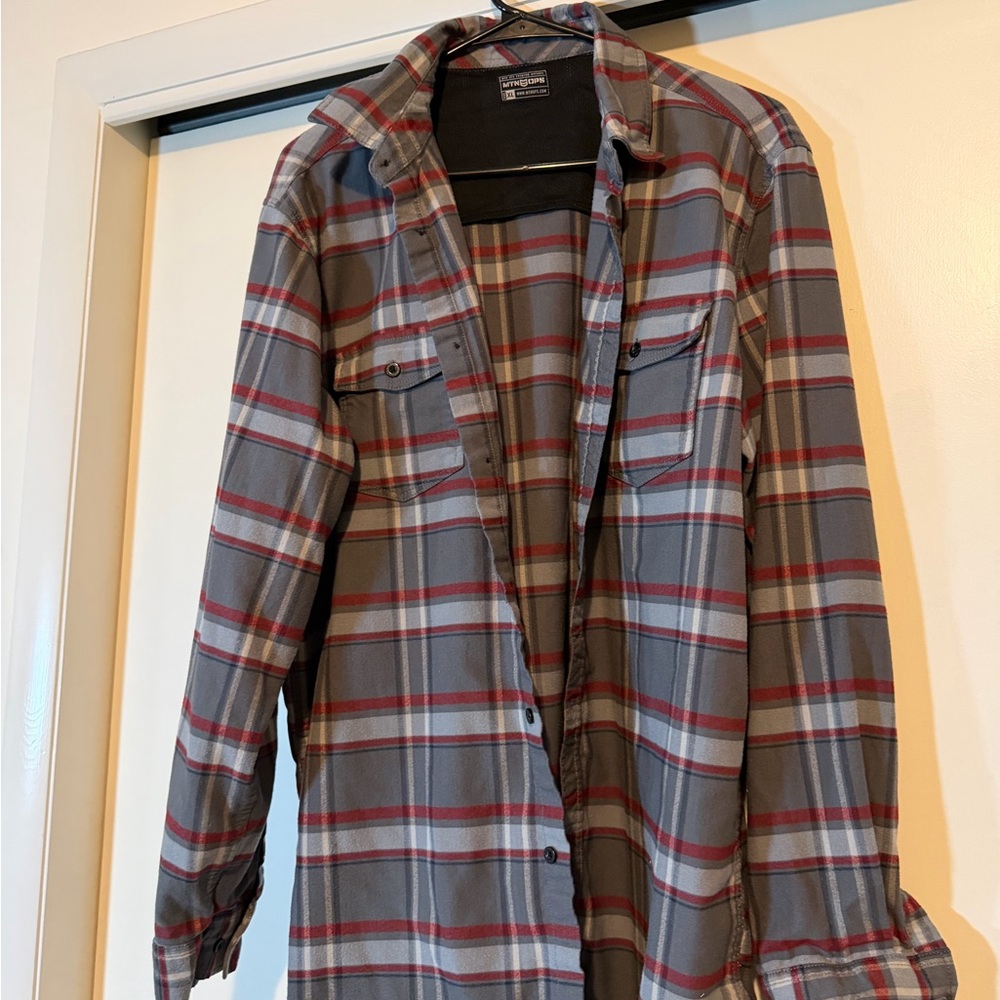 MTN OPS Gray and Red Plaid Men's Shirt